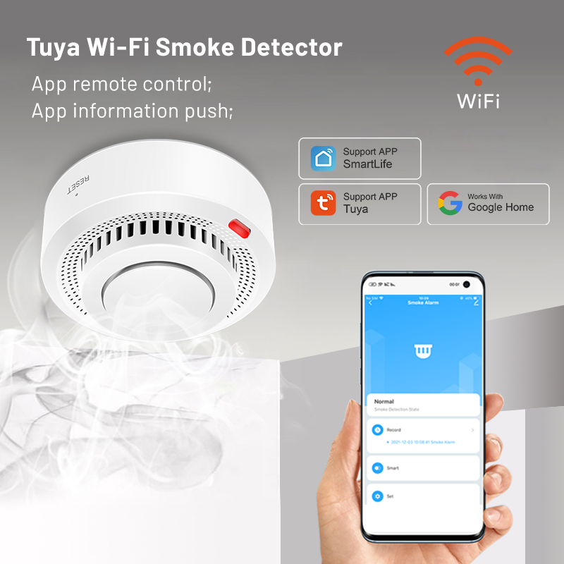 Tuya Smart WiFi Smoke Sensor F - огляд і ціна Smoke Detector Interconnected