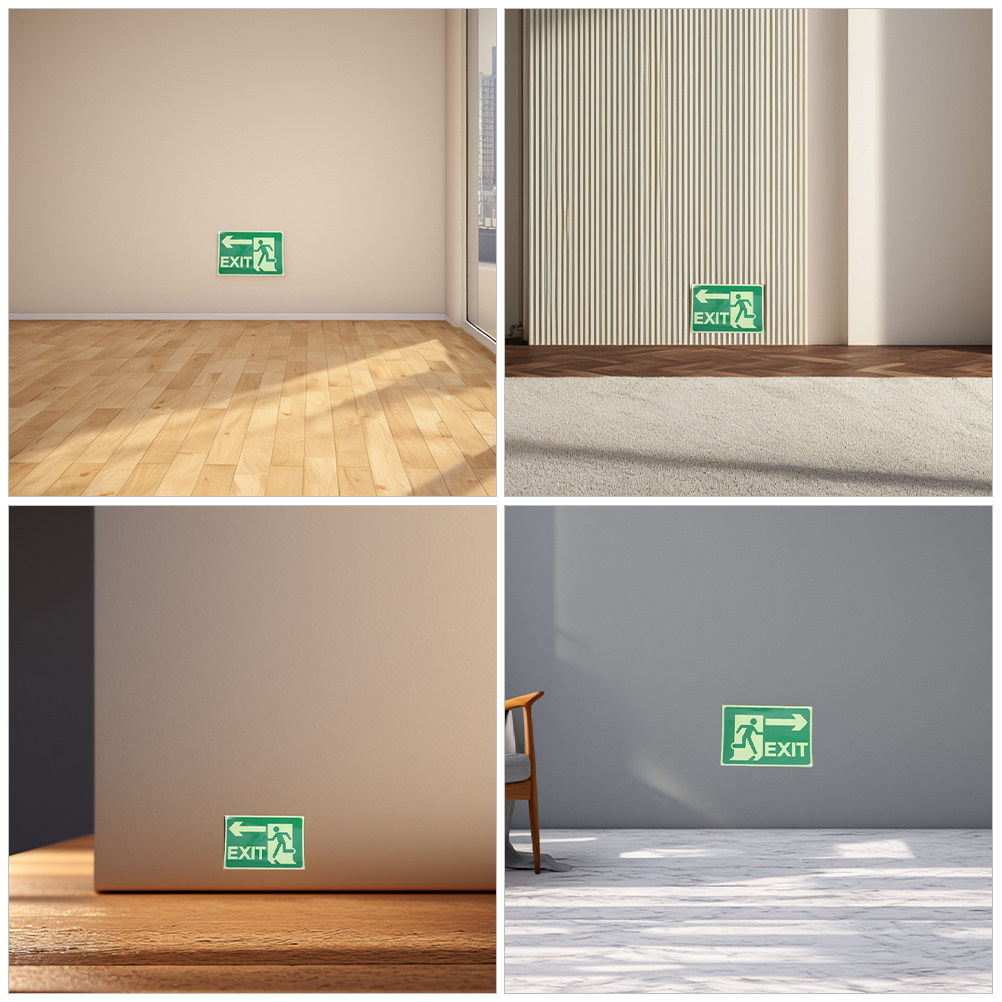 4Pcs Glow Exit Stickers Lumino - огляд і ціна Emergency Exit Sign