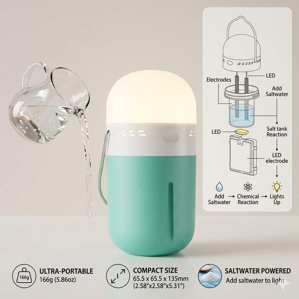 Portable Saline Lamp Compact 6 - огляд і ціна Power Outage Light