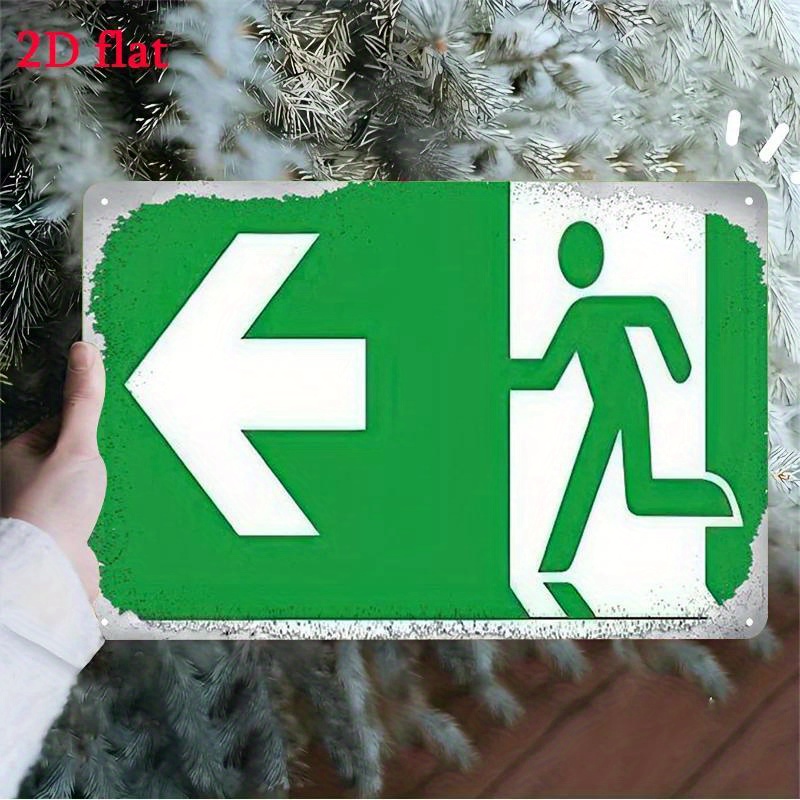 Metal Escape Sign - Green & Wh - огляд і ціна Emergency Exit Sign